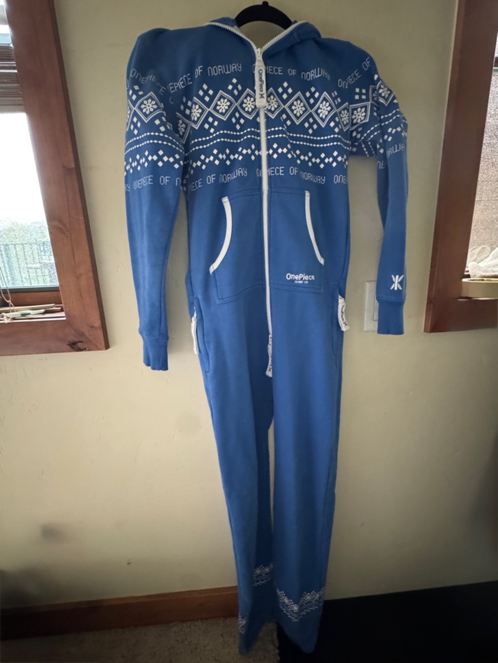 Onepiece Kids Blue Nordic Zip-Up Onesie